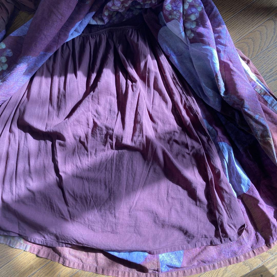 ヴィンテージ　正規店で購入ヨーガンレール　紫陽花柄ワンピース