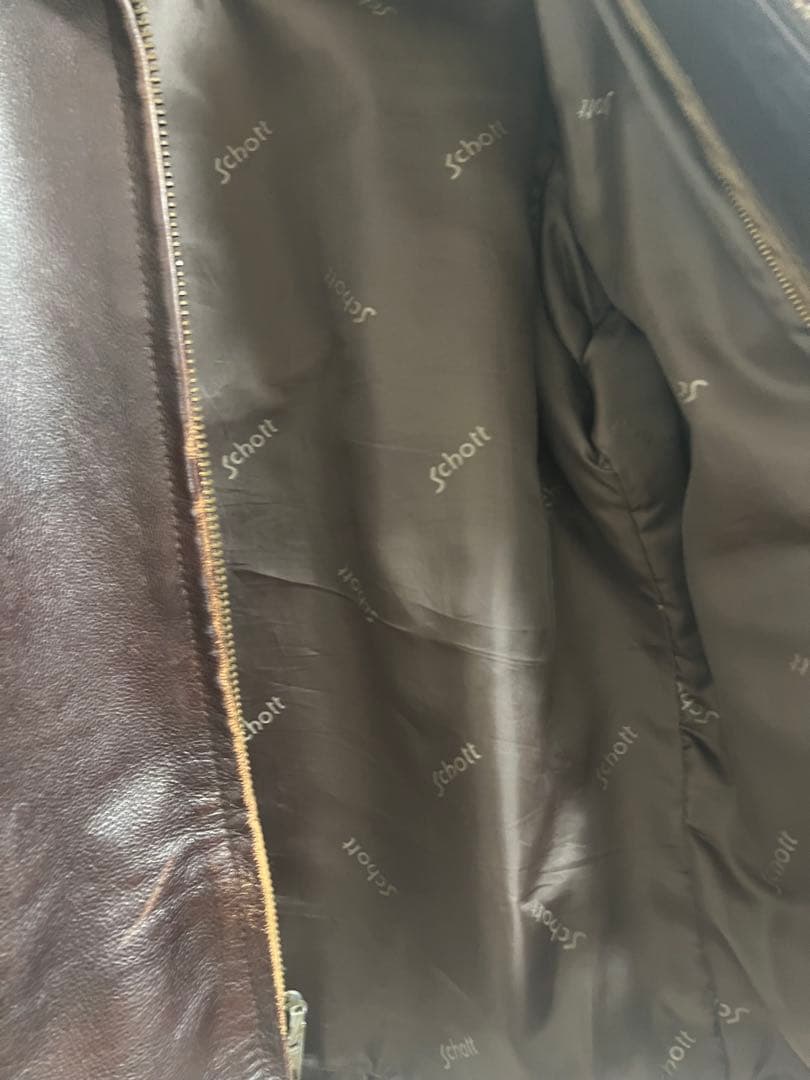 Schott 642 レザージャケット ブラウン サイズ:38 古着