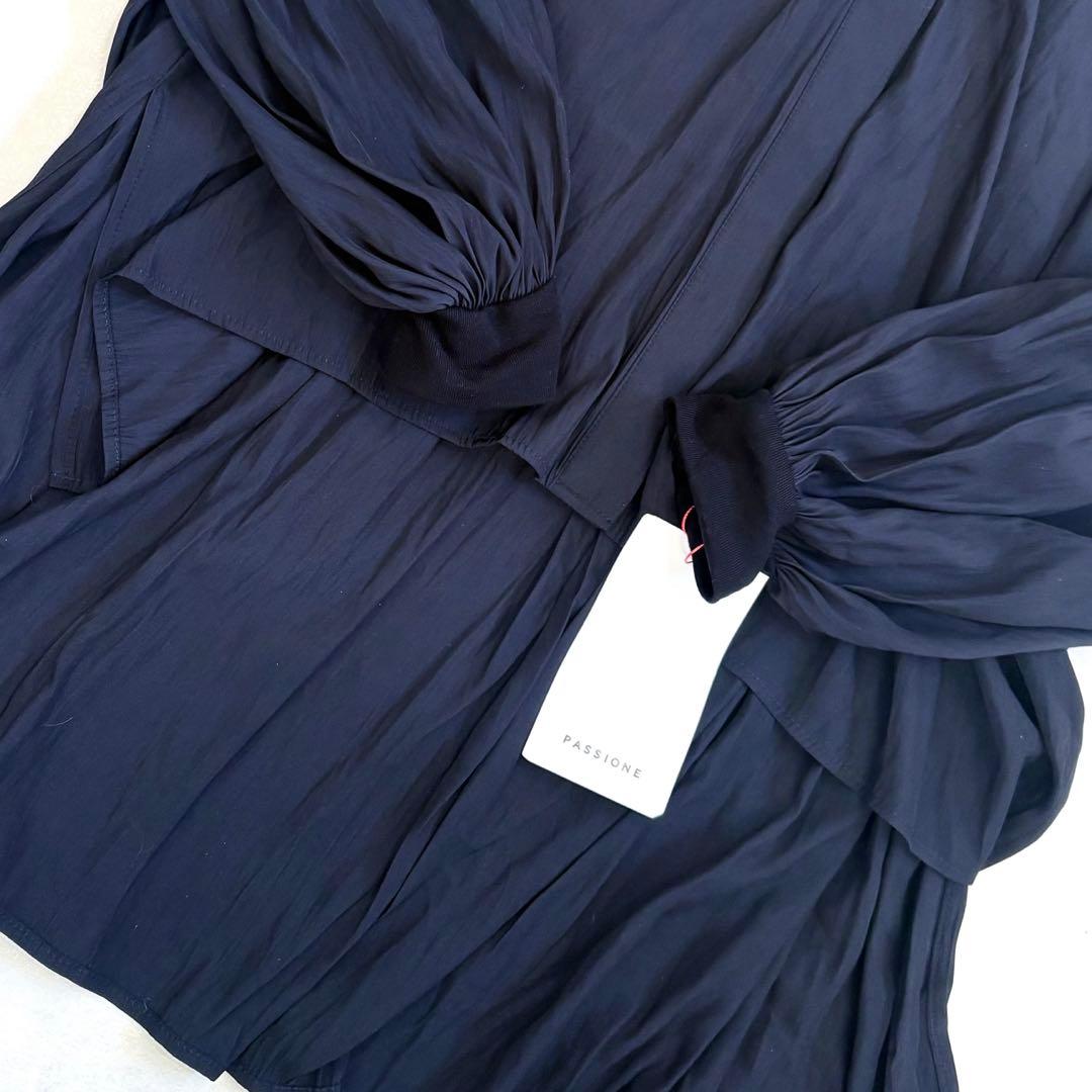 新品タグ付き　PASSIONE パシオーネ　ボリュームスリーブブラウス　ドレープ