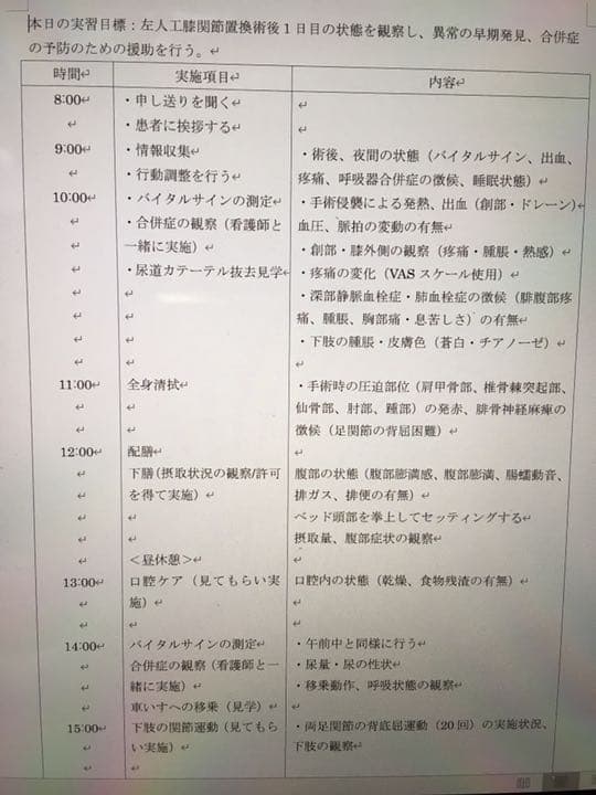 さき様 看護学生 手順書 実習記録 国試 アセスメント 看護学校 レポート 資料