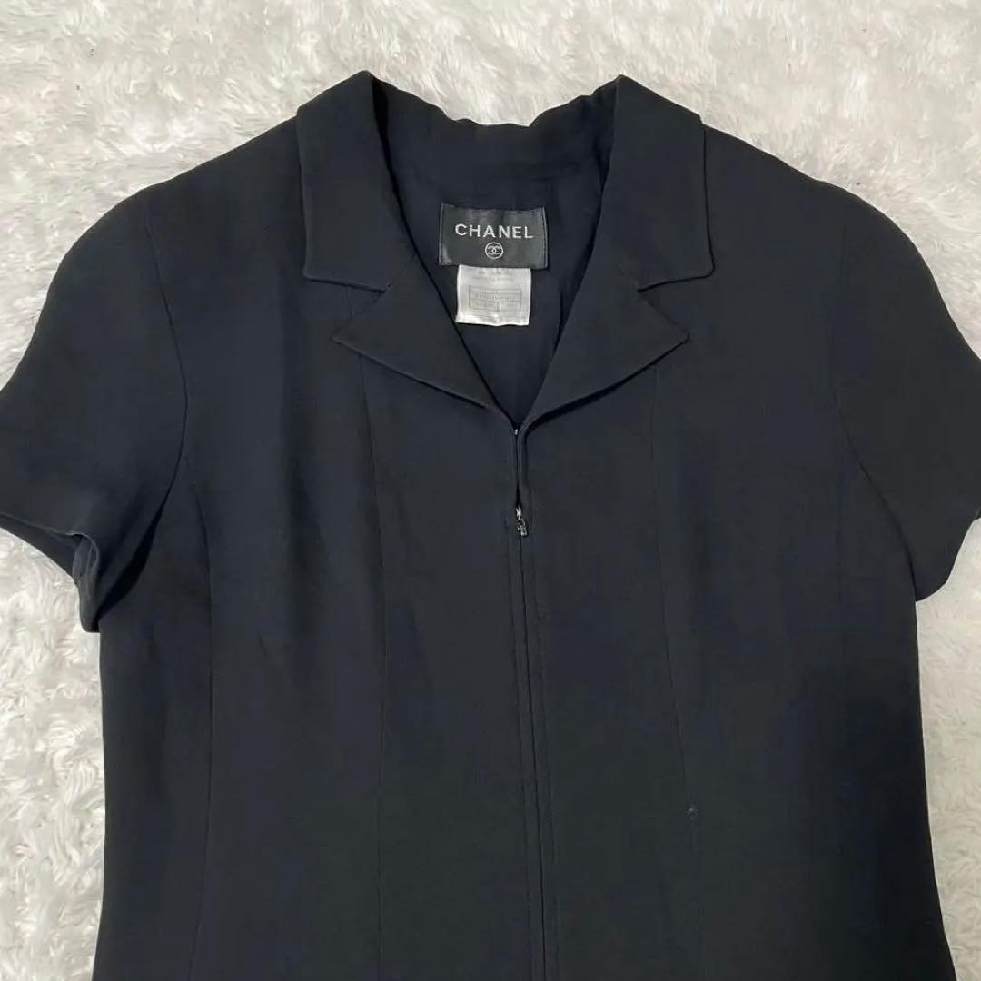 シャネル シルク100％ ワンピース ブラック マキシ丈 Aライン フレア