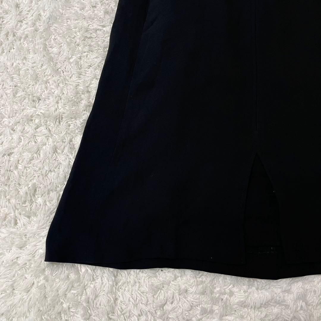 シャネル シルク100％ ワンピース ブラック マキシ丈 Aライン フレア