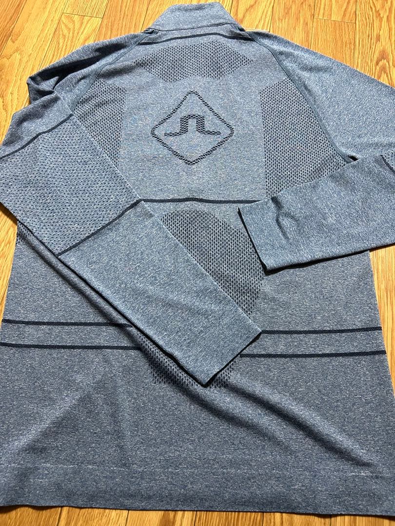 ジェイリンドバーグ　メンズ ハーフジップシャツ ブルー