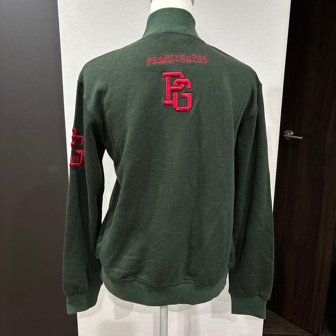 【PEARLY GATES】フルジップスウェットジャケット　ダークグリーン