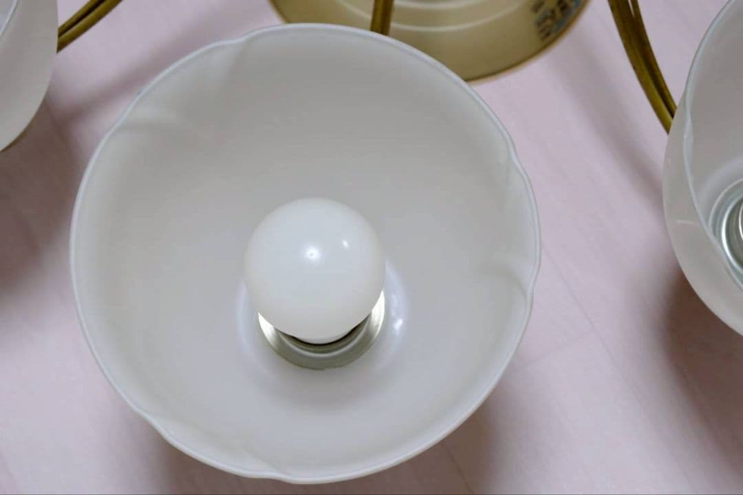 フロストガラス 8灯シャンデリア（引っ掛けタイプ）