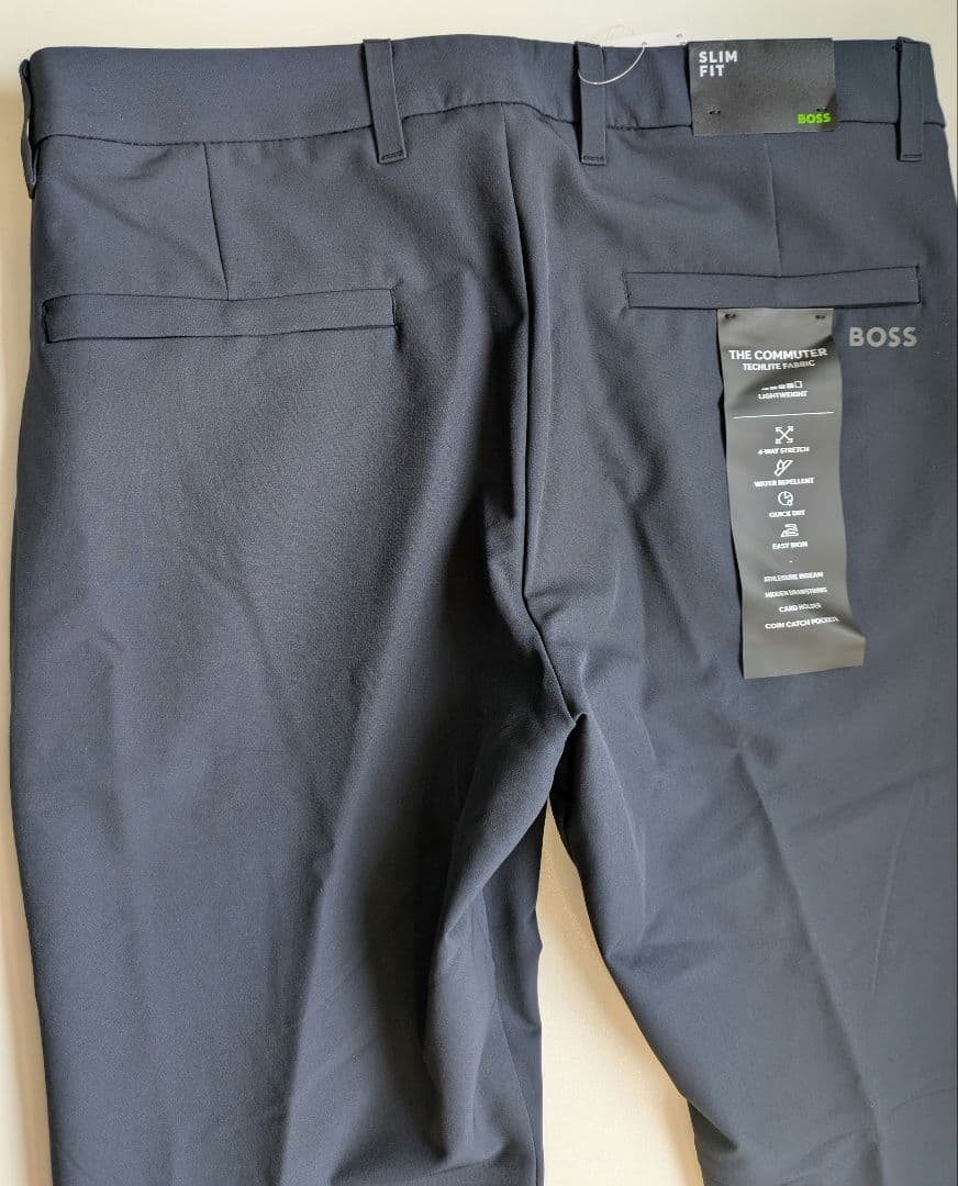 HUGOBOSSヒューゴボス防水ツイル素材ゴルフチノパンサイズ48メンズネイビー