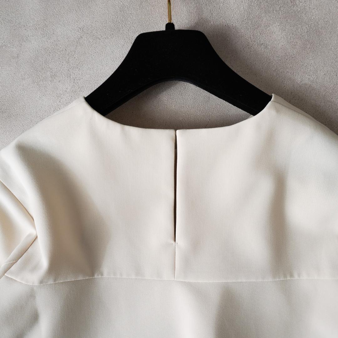 TOMORROWLAND ダブルクロス クルーネックプルオーバー ライトベージュ