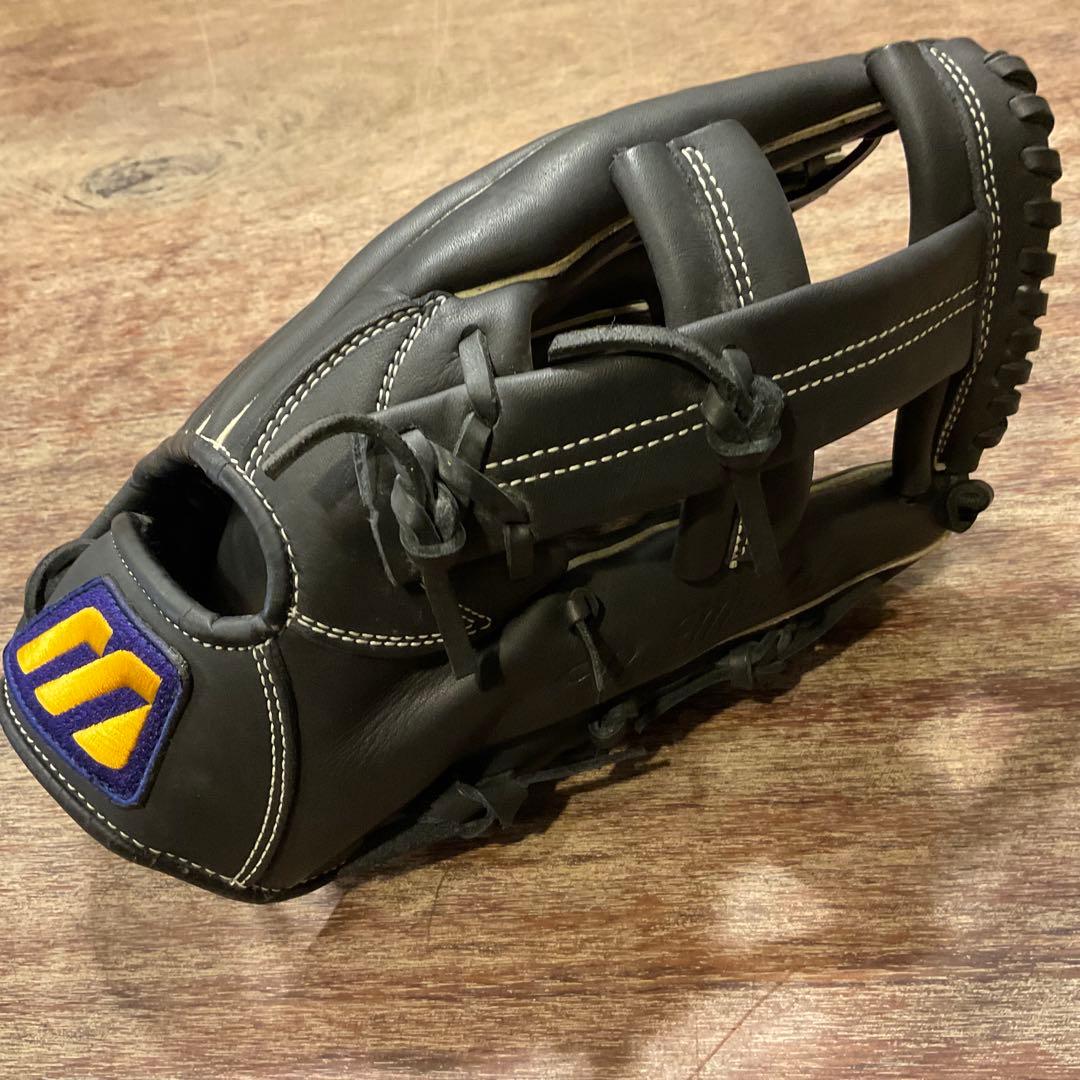【状態良】ミズノ ワールドウィン プロモデル 軟式グローブ ブラック 黒 右投げ
