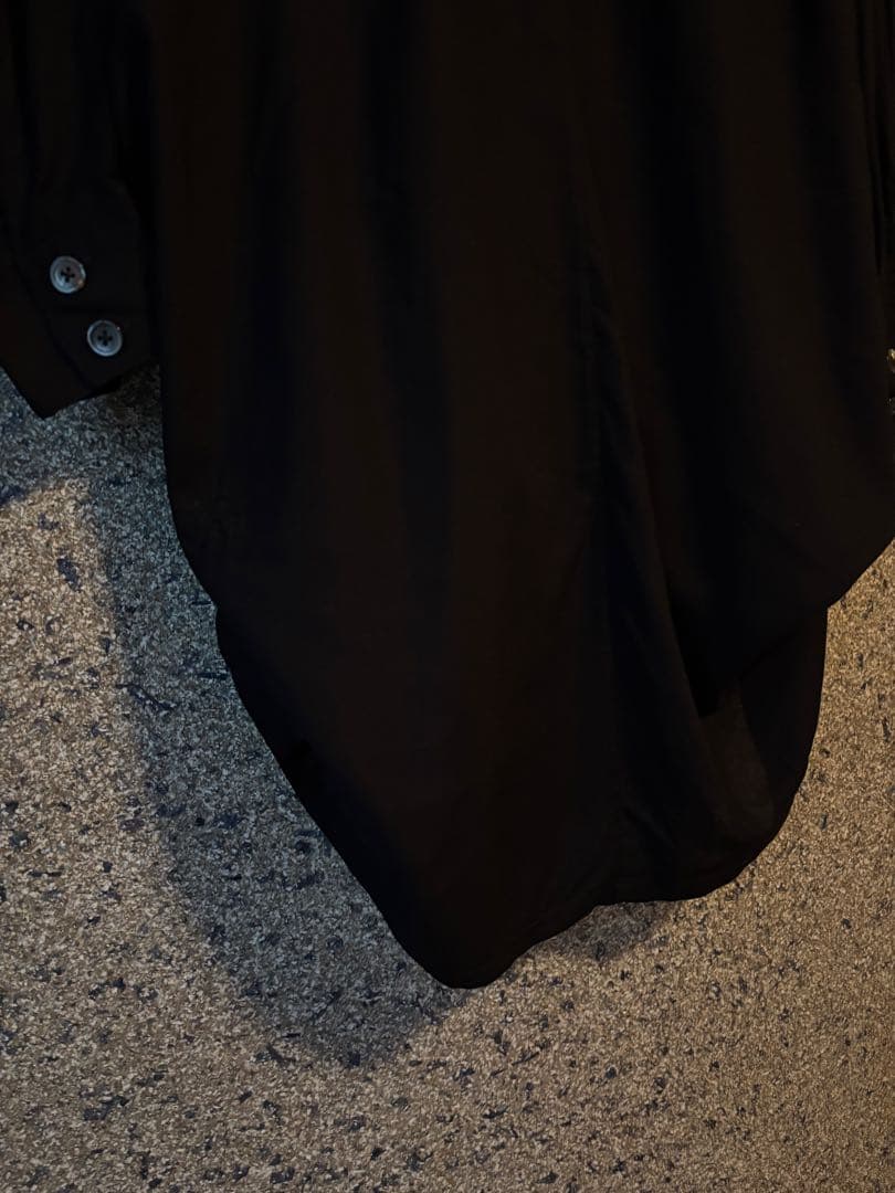 ANN DEMEULEMEESTERシャツワンピース 黒 レーヨン 変形