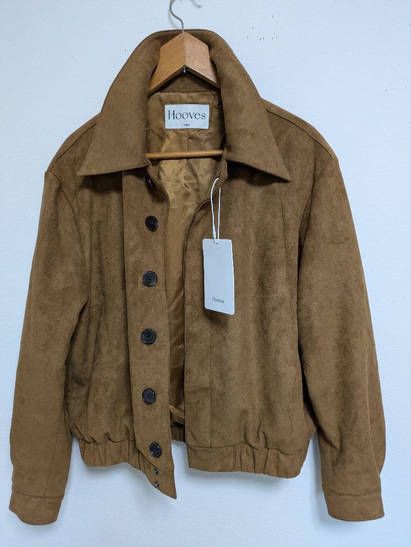【匿名配送】HOOVES　ヴィーガンスエードクロップジャケット サドルブラウン