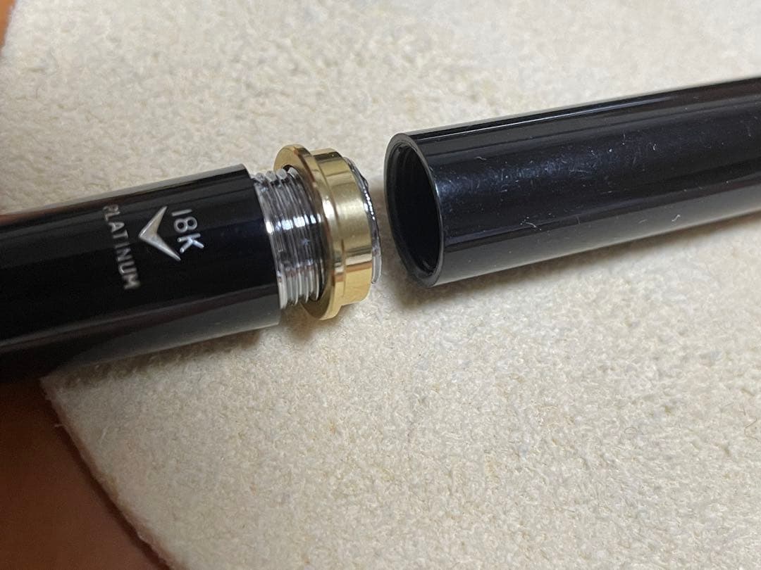 《訳あり・美品・希少》プラチナ万年筆 18K 細軟 ショート軸【カートリッジ付】