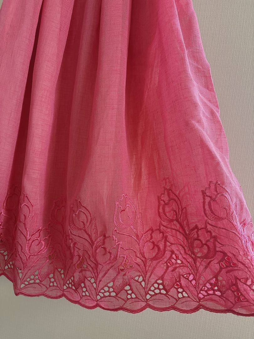 レトロワンピ♡代官山SLOWヴィンテージチューリップ刺繍ワンピース