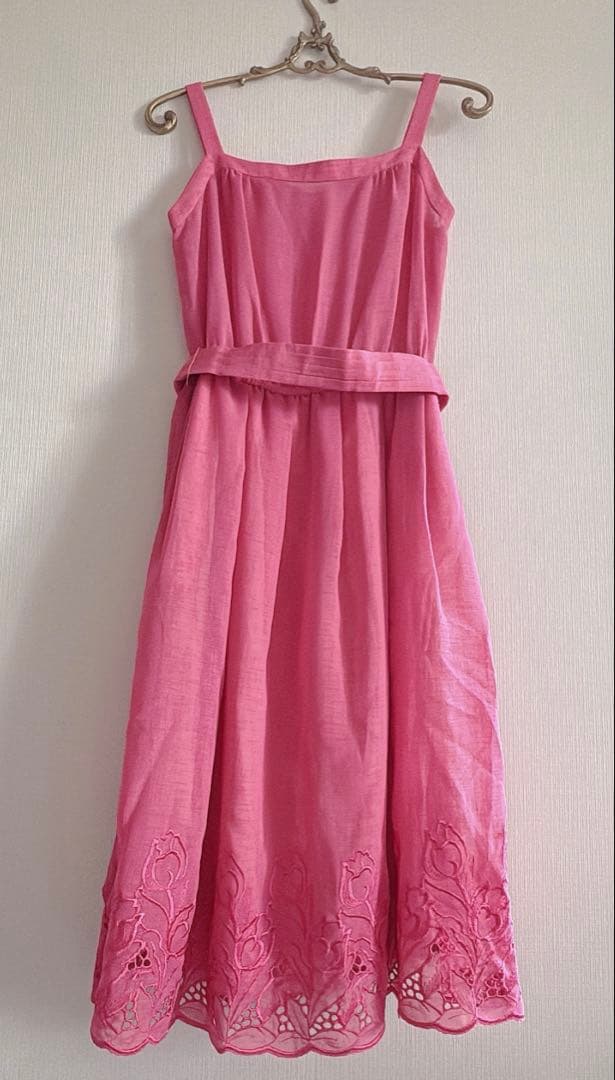 レトロワンピ♡代官山SLOWヴィンテージチューリップ刺繍ワンピース