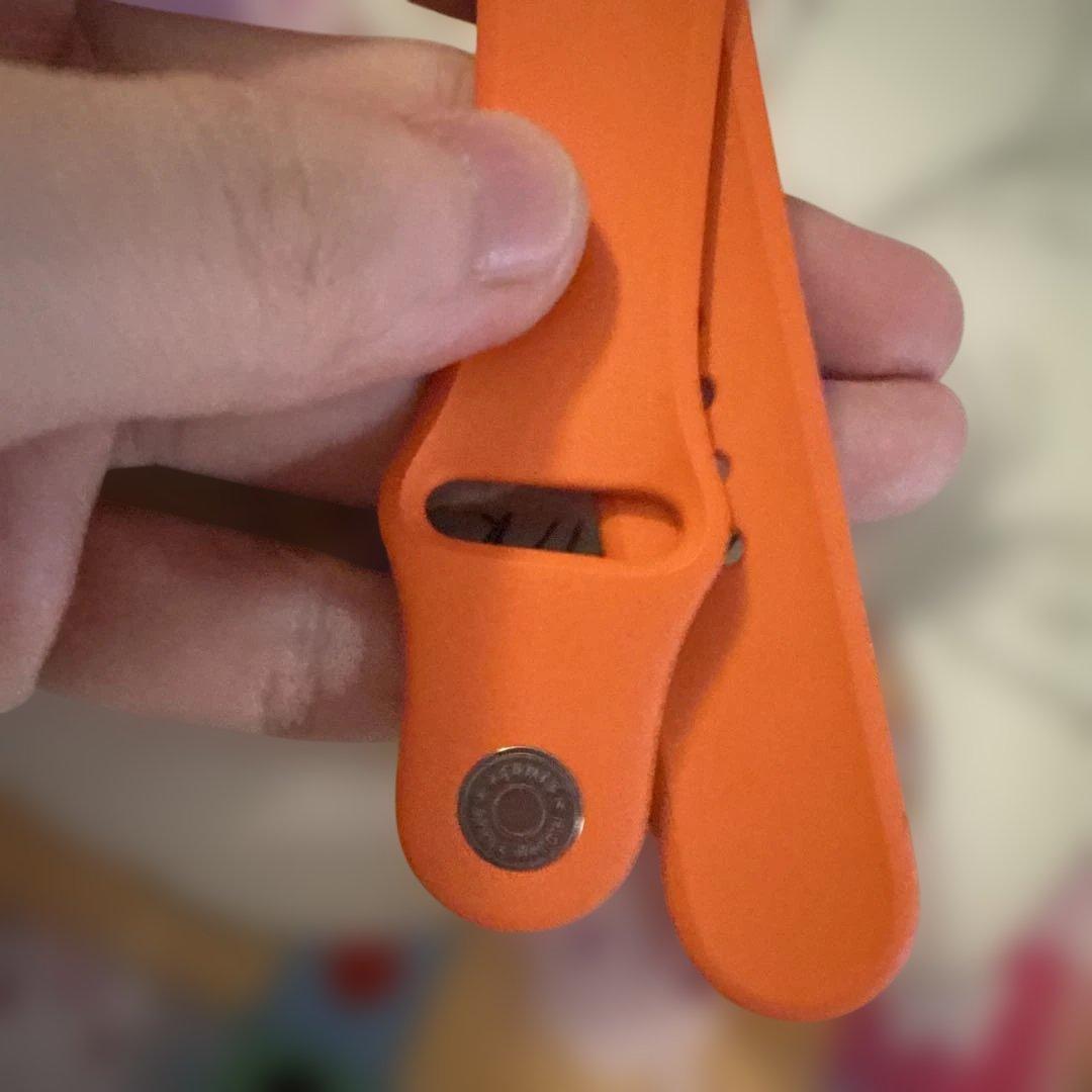 装着僅美品Apple Watch エルメス　オレンジ　スポーツバンド　38/40