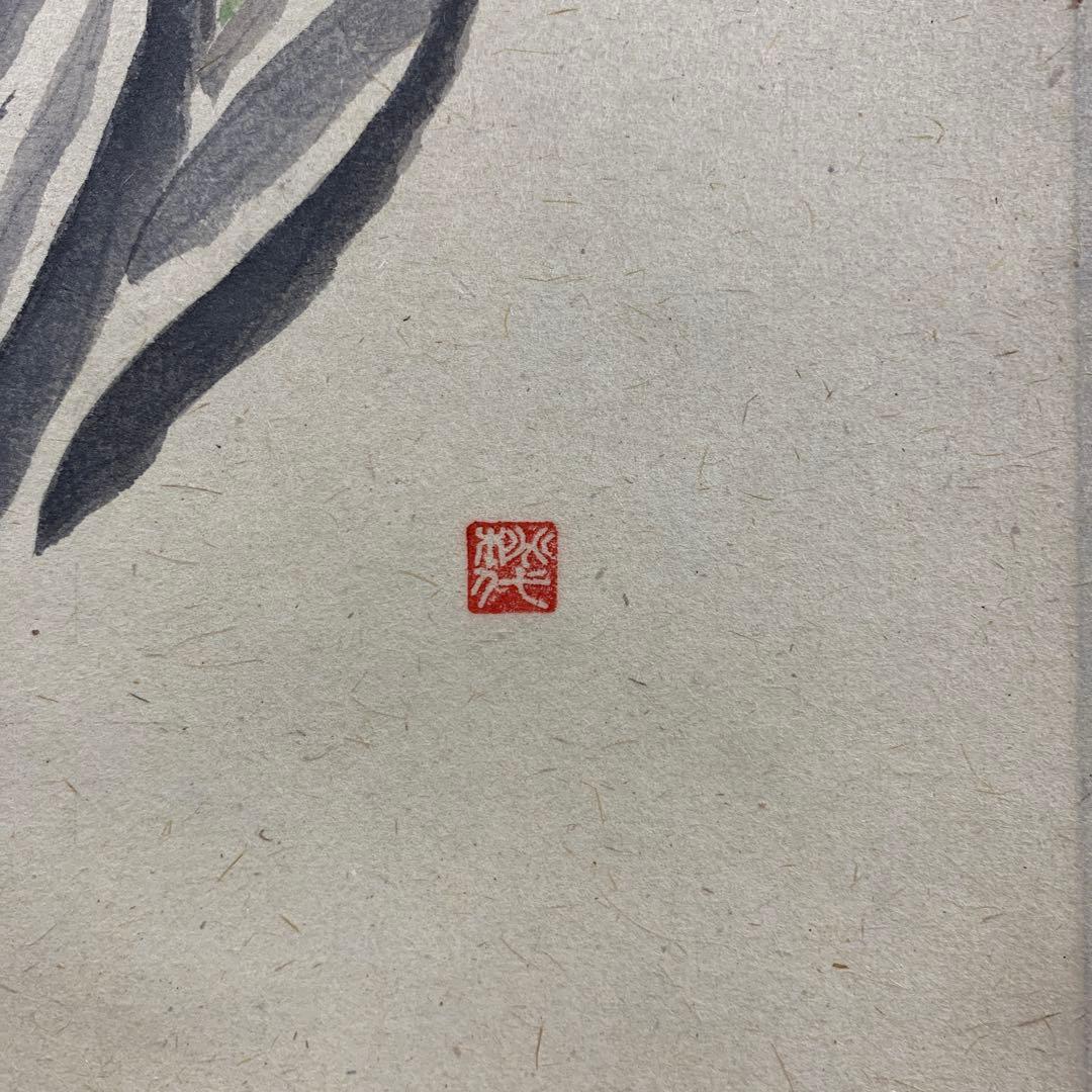 美品 掛け軸 柳生芳徳寺 橋本紹尚作 菖蒲画賛「薫風」共箱 禅語