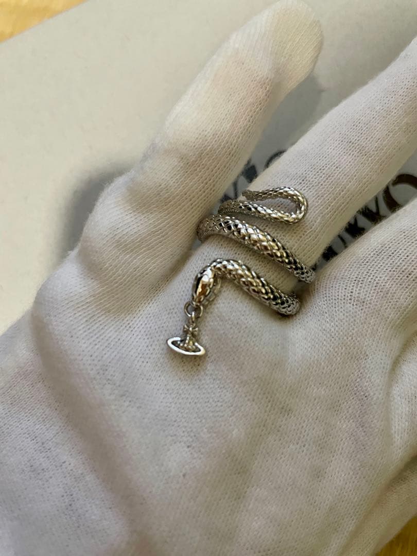 スネークリング　オーブ　シルバー　約13号