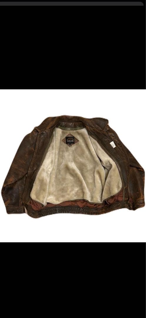 短丈 レザージャケット 本革 ブラウン