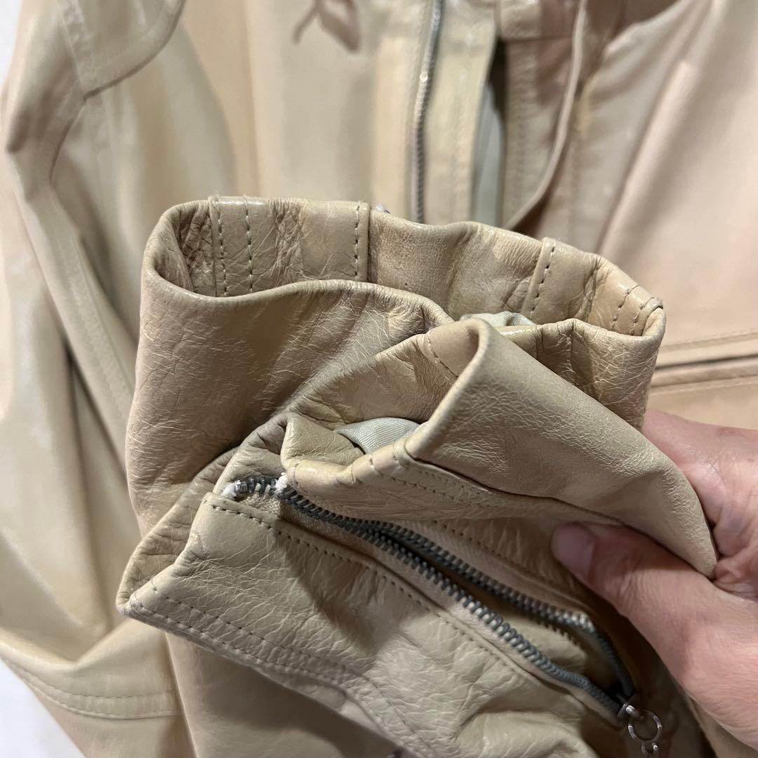 on board Lサイズ 牛革 レザージャケット　ベージュ　未使用　長期保管品