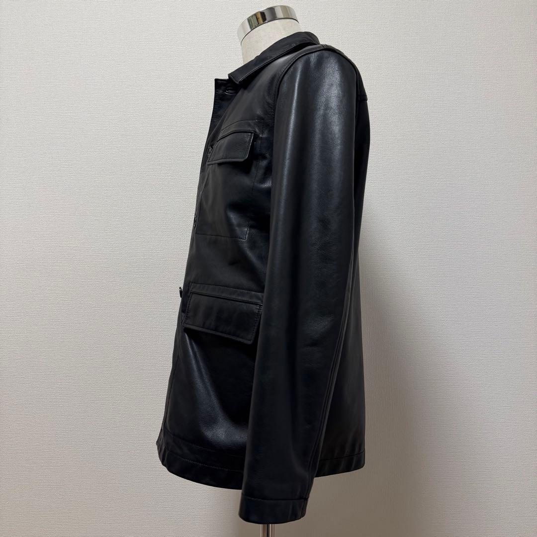 タケオキクチ　レザージャケット　カーコート　カバーオール　牛革　ブラック　L