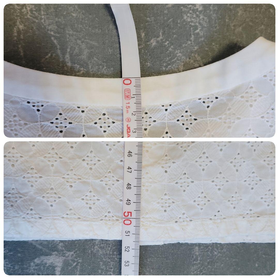 サリースコット カットワーク刺繍ブラウス 綿100％ M バンドカラー