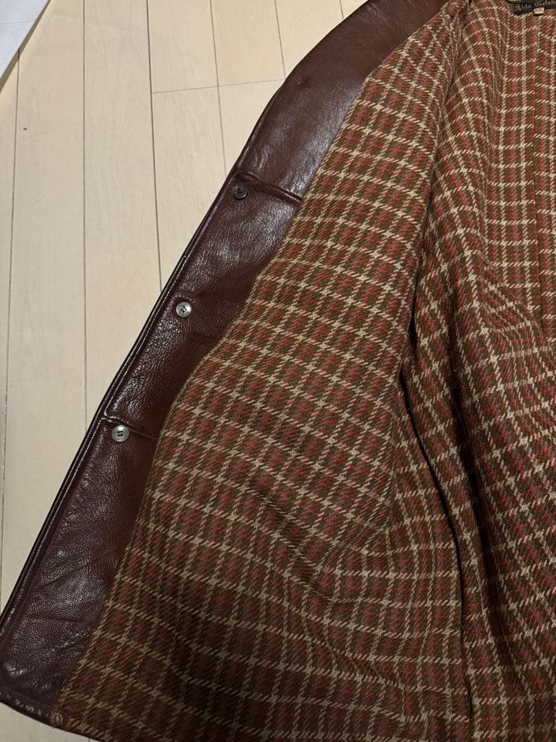 50s レザー　ヴィンテージ　カーコート　ブラウン