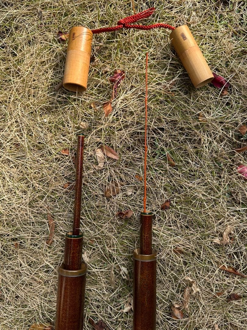 和竿鮎釣り用並継ぎ竹竿　佳作　四間一尺　収納ケース付き