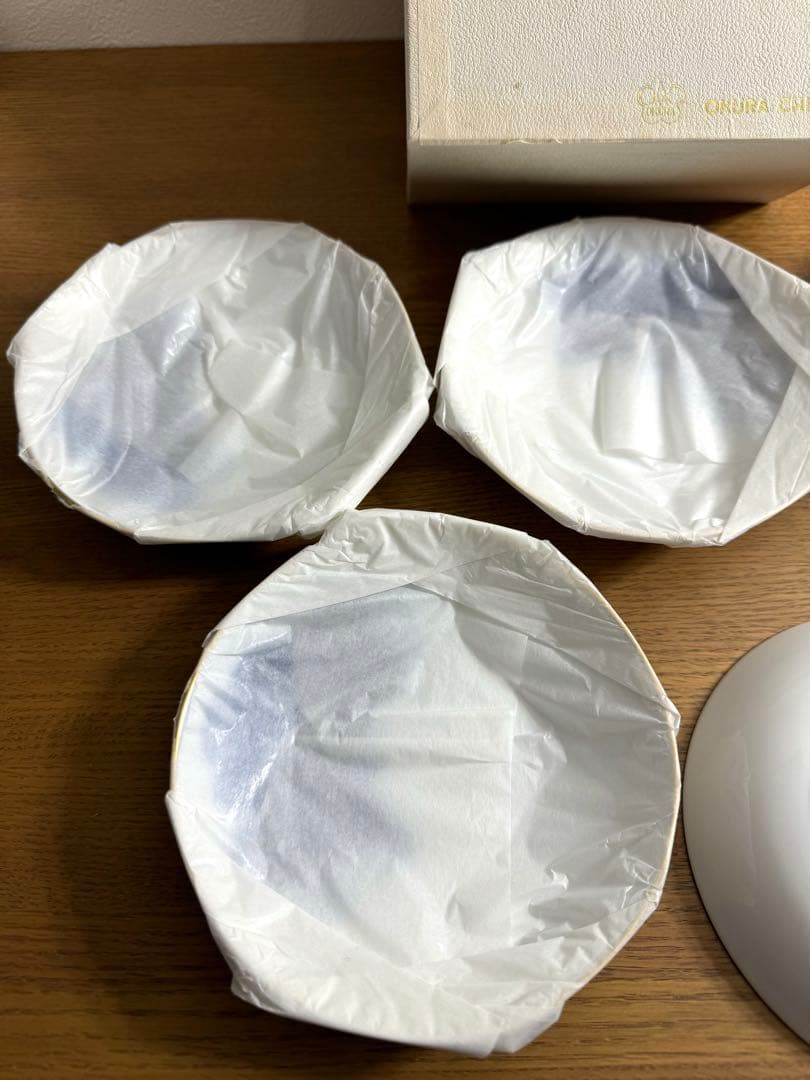 大倉陶園　ブルーローズ　ミート皿　5枚セット　未使用品　共箱