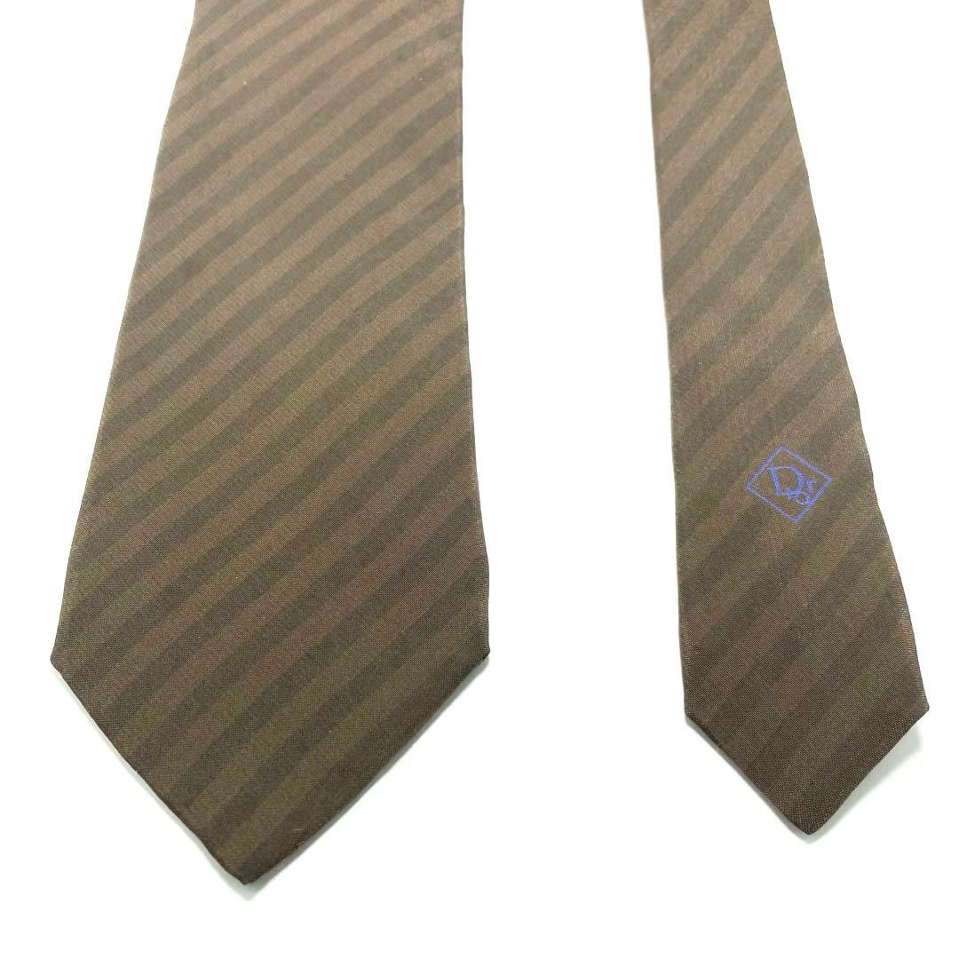 【極美品】Christian Dior ネクタイ ストライプ柄 お洒落 ブラウン