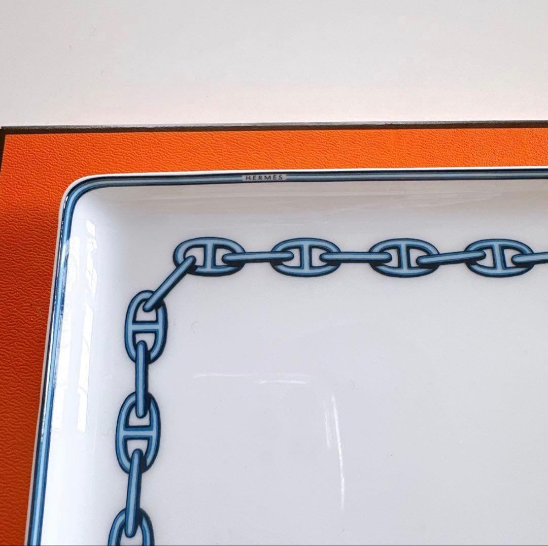 【新品未使用】エルメス　シェーヌダンクル　スクエアプレート　箱つき