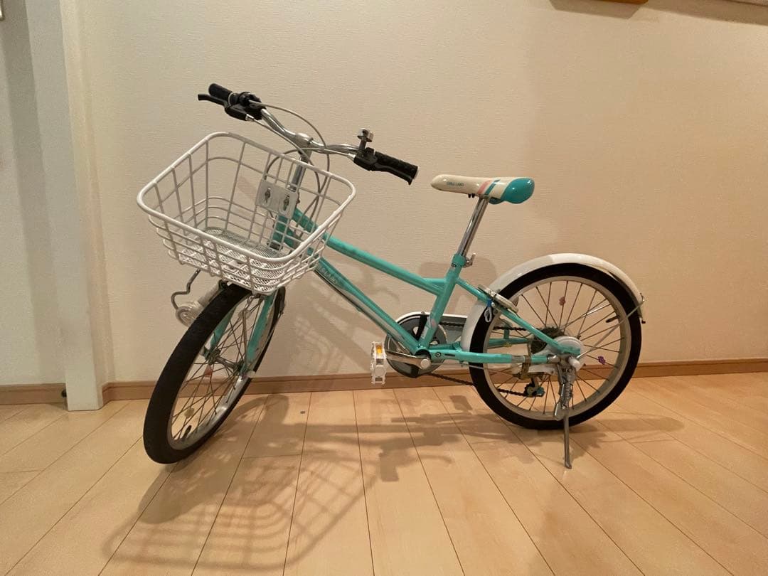 【引取り希望】子供用自転車 ミントグリーン20インチ 前面バスケット付き