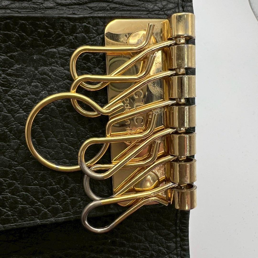 美品　グッチ　キーケース　GGマーモント　レザー　ブラック　GUCCI 箱付き
