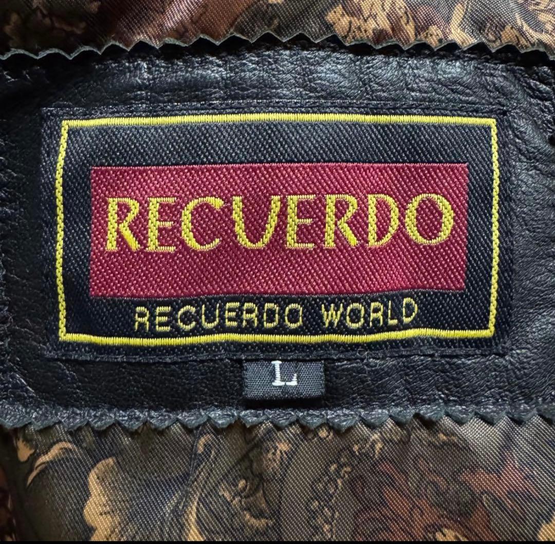 【80s vintage】レザーカーコート　L 　羊革　野村訓市　襟ボア　裏総柄