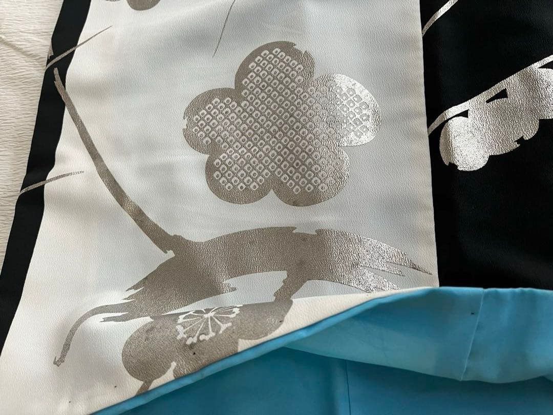 銀 梅 舞踊 リメイク コスプレ 着物 化繊