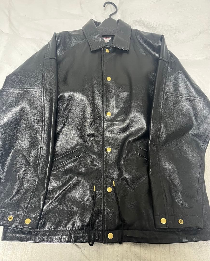 【KAMIYA】Leather Coach Jacket Black / S