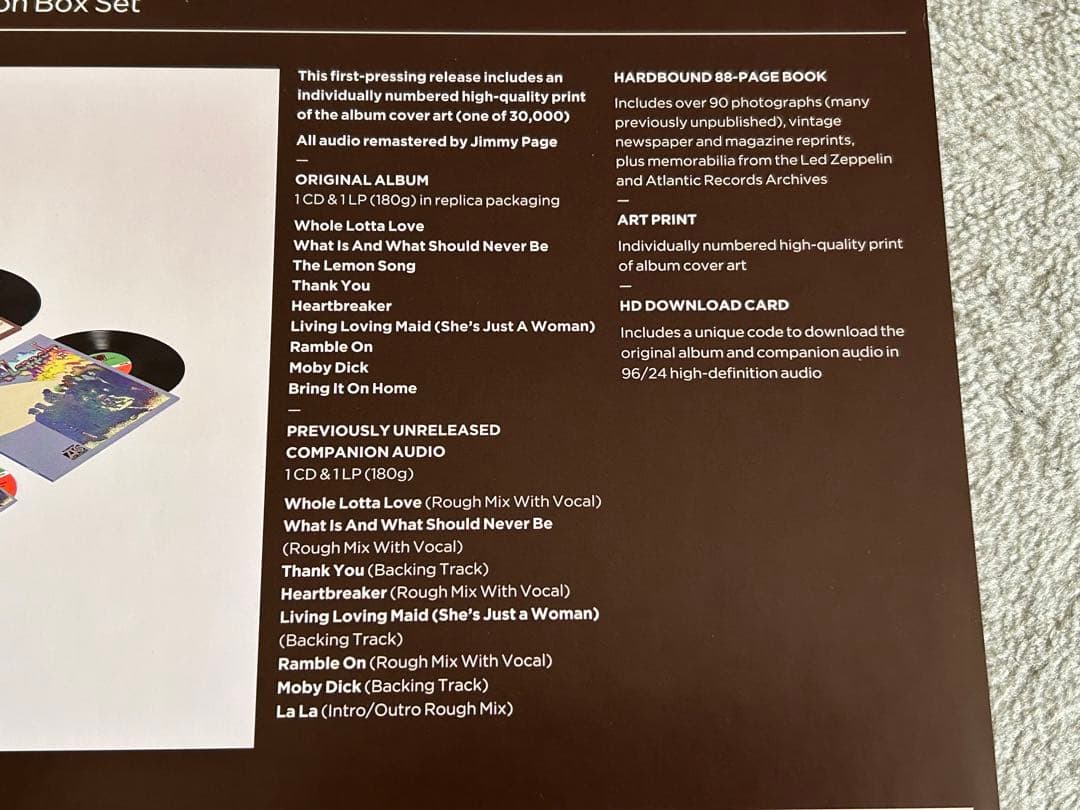 Led Zeppelin-ll 輸入盤スーパーデラックスボックス2CD+2LP