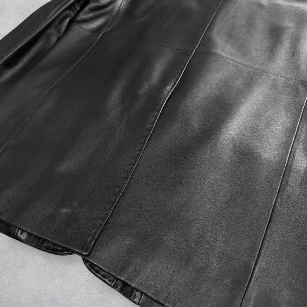 GAULTIER HOMME objet レザーテーラードジャケット 黒