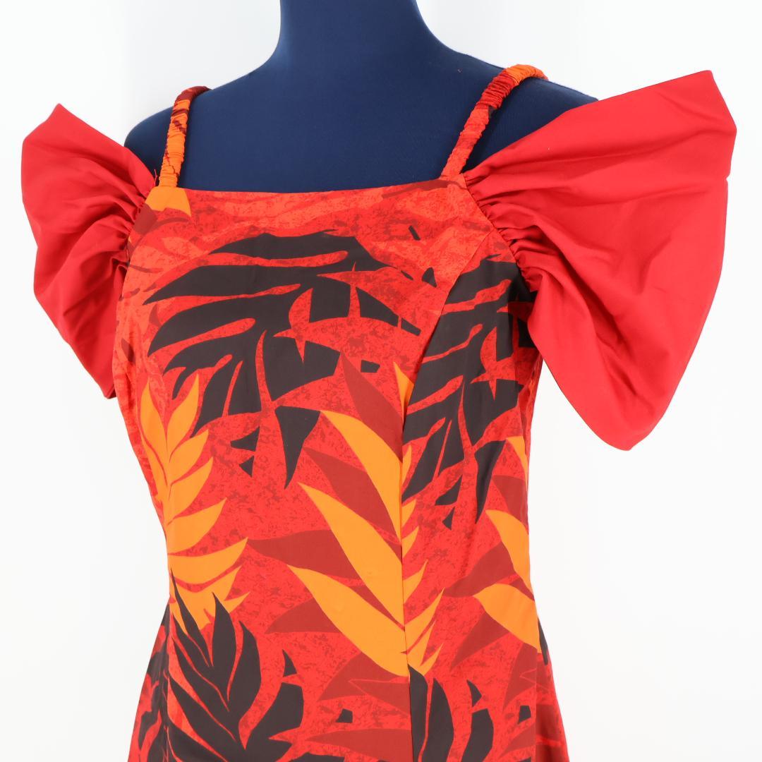 【ハワイ製 フラダンス衣装】レッド TorchGinger ワンピース ドレス