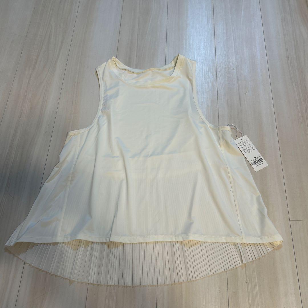 バックプリーツ タンクトップ Lサイズ アイボリー