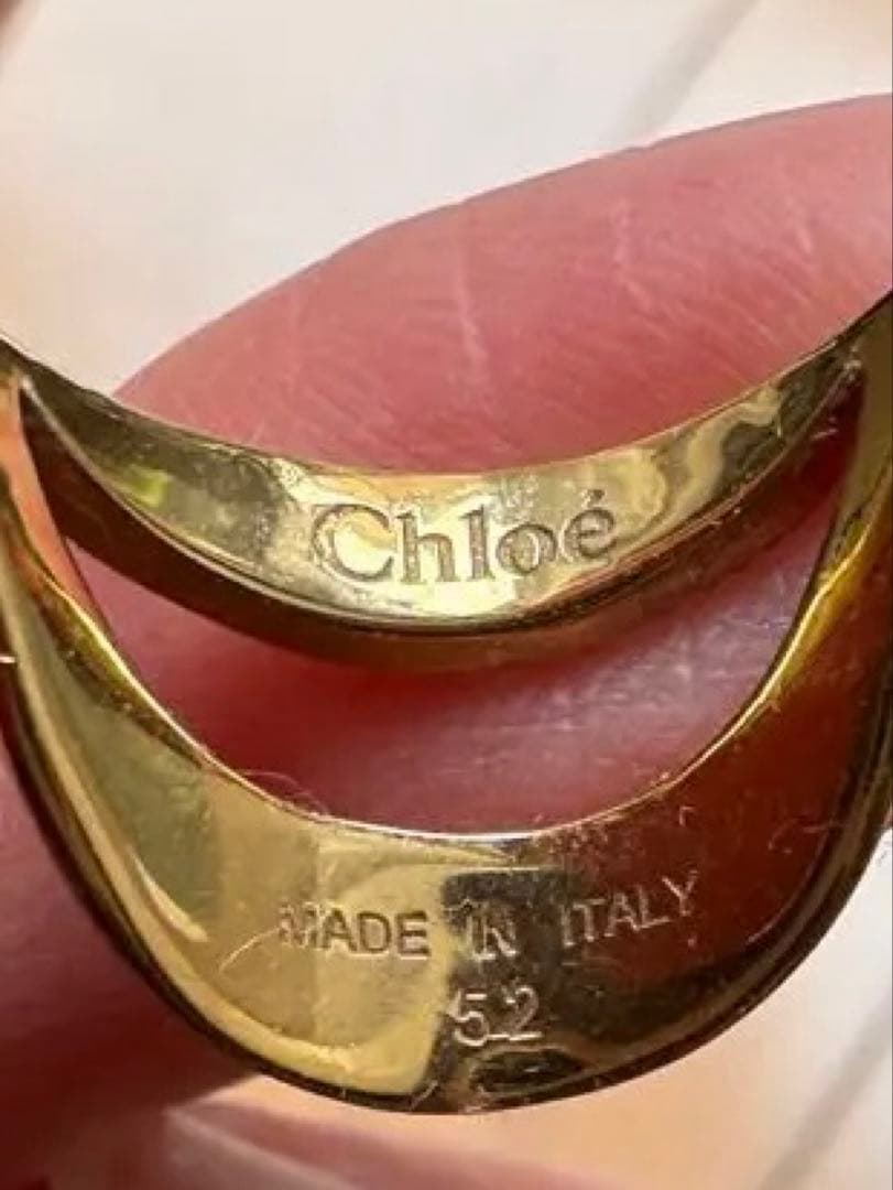 Chloé 二重リング ストーン付き　13号