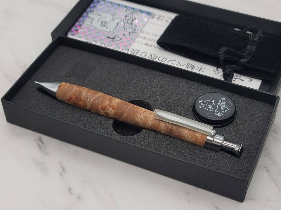 新品　こぶた工房　マーブルウッド極上　シャープペンシル0.5