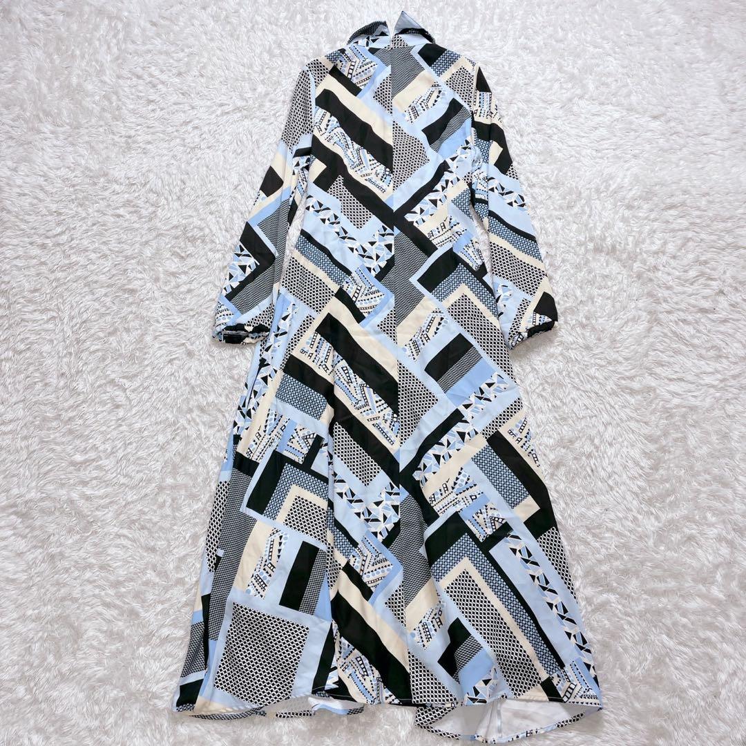 emiriawiz 幾何学柄シャツワンピース　ロングワンピース