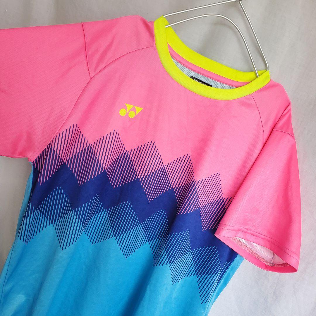 YONEX ヨネックス 模様 ピンク ウェア 半袖 Tシャツ バドミントン