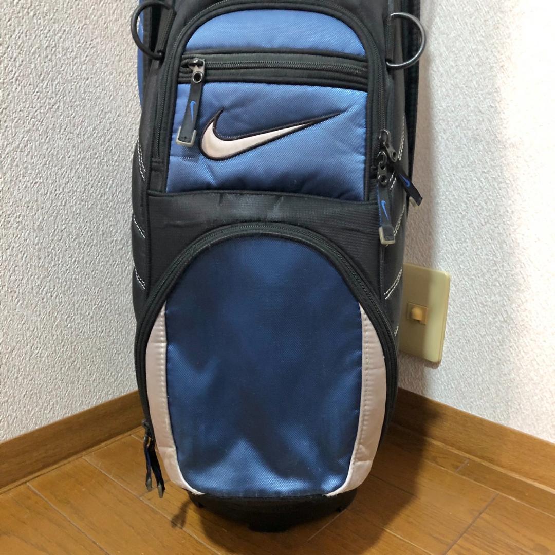 【希少】 NIKE ナイキ ゴルフ キャディバッグ カート型 6分割 ブルー