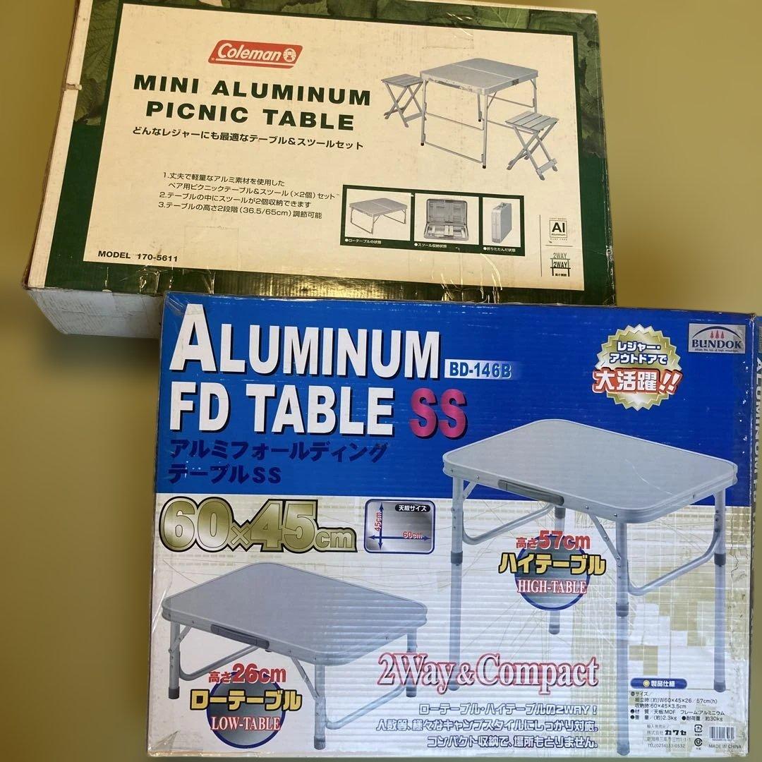 Coleman ミニアルミニウム テーブル イス 2脚　コンパクト収納
