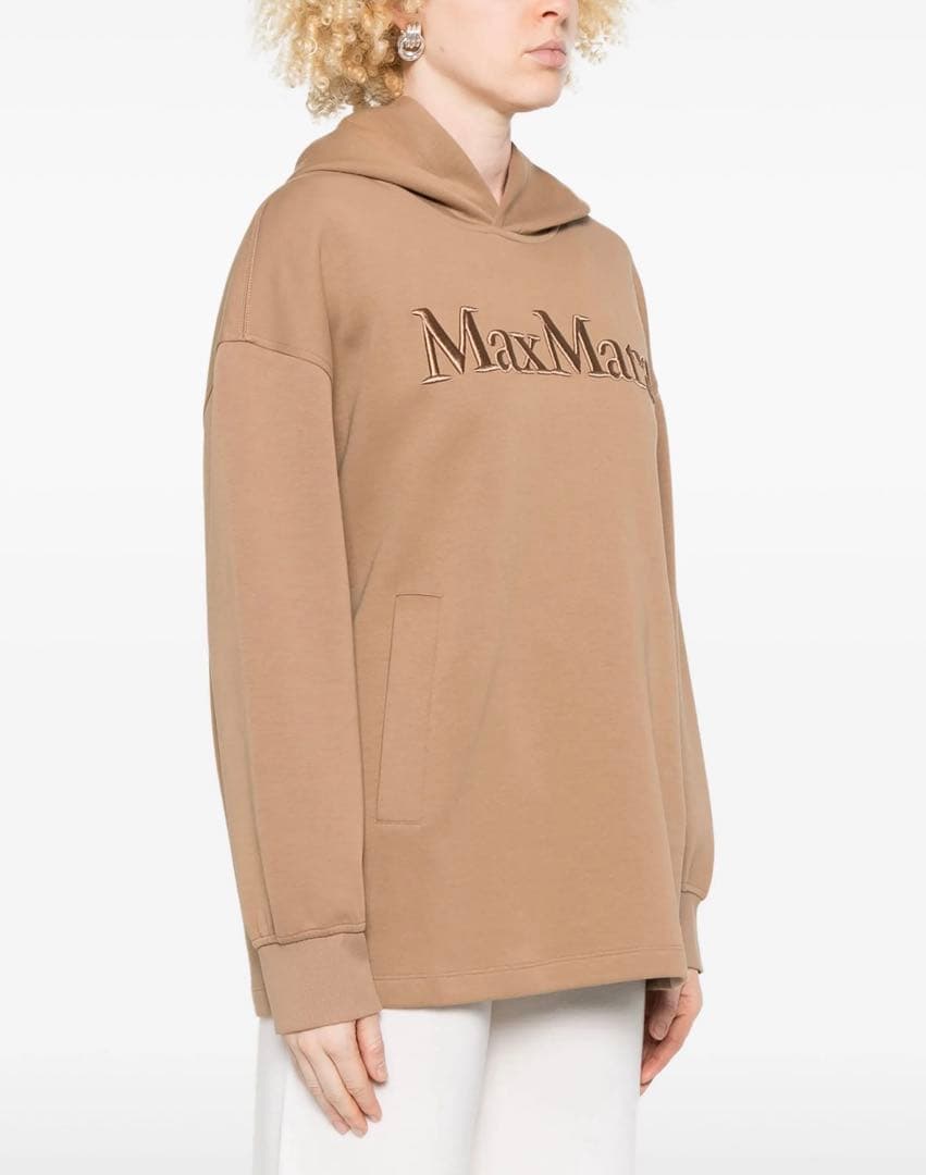 Max Mara ヴィズィエラ コットンジャージーフーディ キャメル M