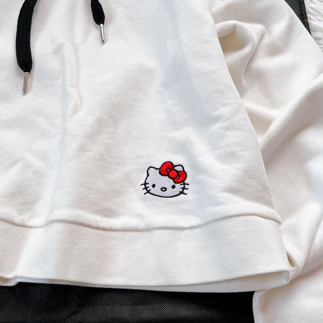 新品タグ付✨PINKO × ハローキティ コラボ クロップド丈パーカー 刺繍 S