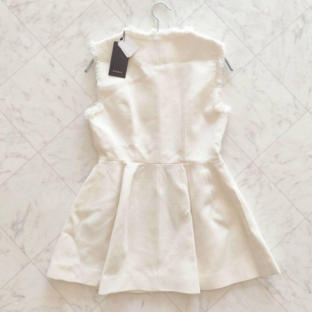 新品 anuans ツイードフォルムジレトップス