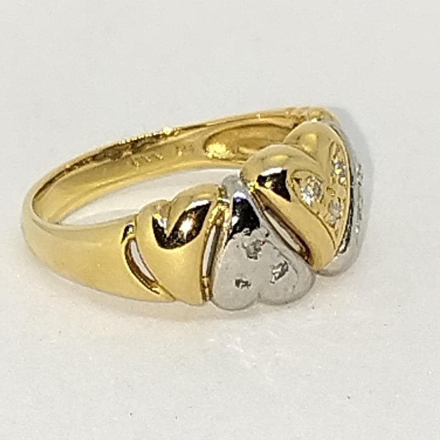 ゴールドリング プラチナダイヤ付