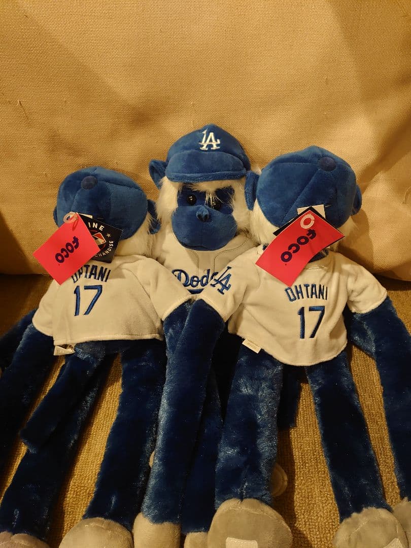 FOCO 大谷 ドジャース ラリーモンキー 帽子 新品 未使用 ぬいぐるみ ３体