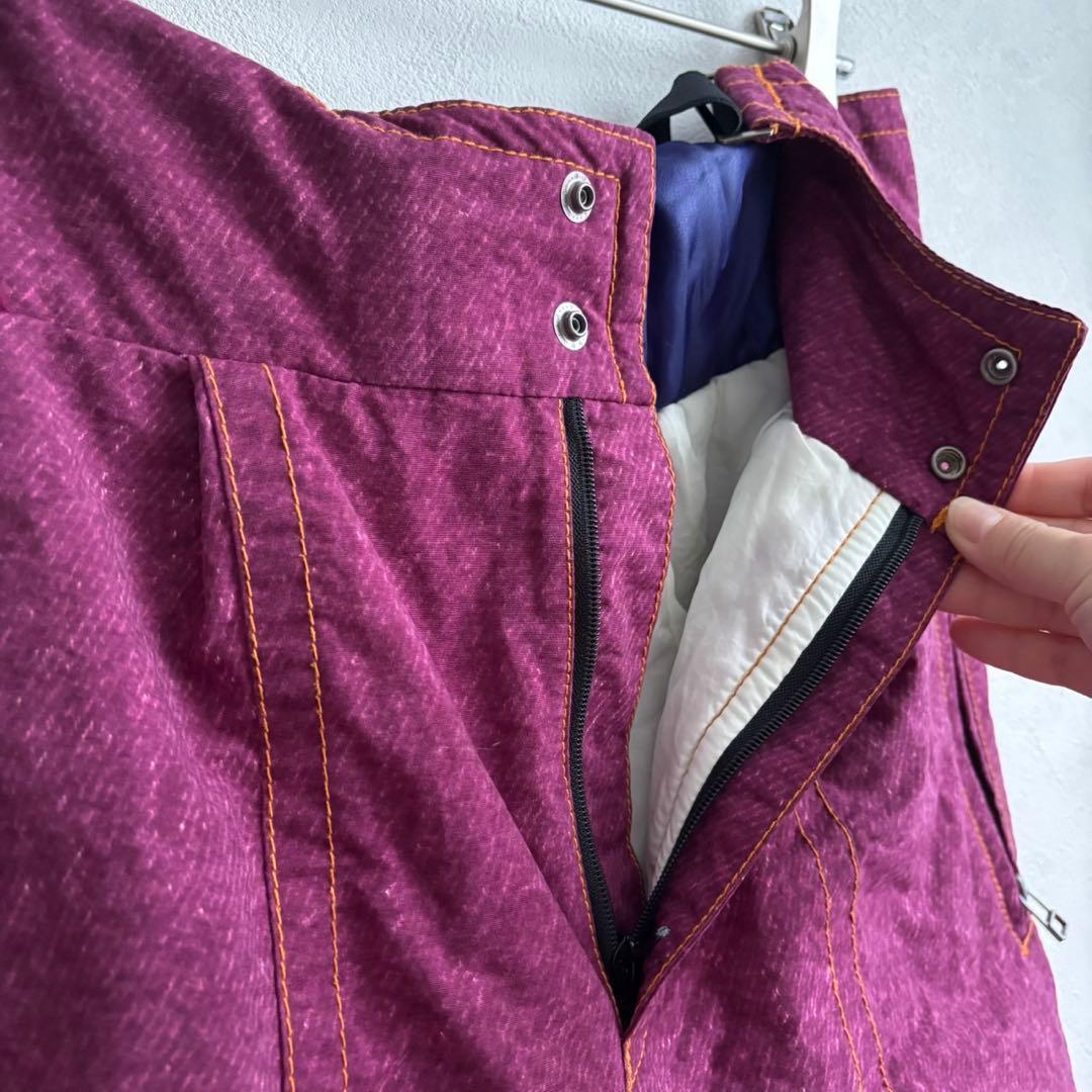 【SASQUATCH】スキーウェア上下セット スノボ　カラフル レトロ　紫　M